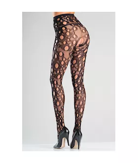 Crotchless Holey Fishnet Tights - O/s