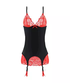 Lace Chemise G-string Set With Garter