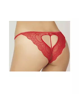 Lace Heart Open Crotch Panty