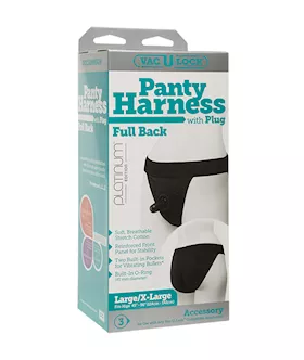 Vac-u-lock Full Back Panty Harness With Plug L/xl