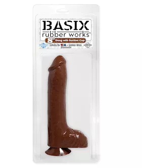 Basix 8 Inch Dong W Suction Brown