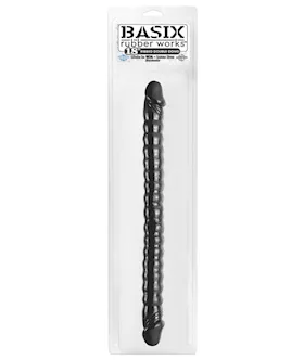 Basix 18 Inch Ribbed Double Ended Dildo