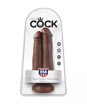 King Cock 7 Inch Two Cocks One Hole Dildo