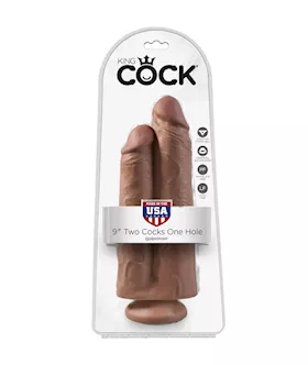 King Cock 9 Inch Two Cocks One Hole