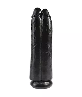 King Cock 11 Inch Two Cocks One Hole Suction Cup Dildo