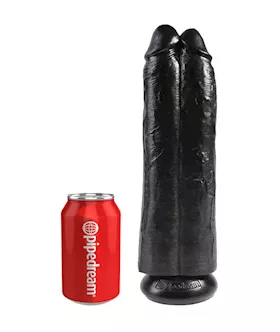 King Cock 11 Inch Two Cocks One Hole Suction Cup Dildo