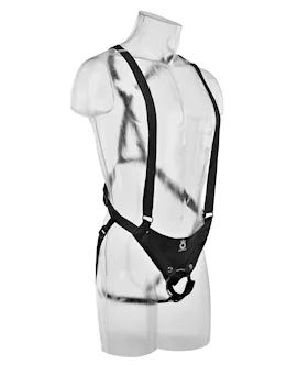 King Cock 10 Inch Hollow Strap-on Suspender System