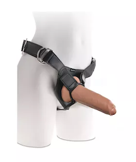 King Cock Strap-on Harness With 9 Inch Uncut Hollow Cock