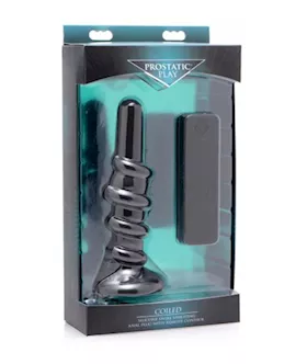 Coiled Vibrating Anal Plug With Controller