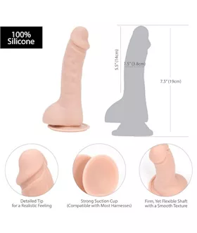 Brad 7.5 Inch Suction Cup Dildo With Balls