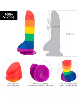 Justin Rainbow 8 Inch Dong With Balls