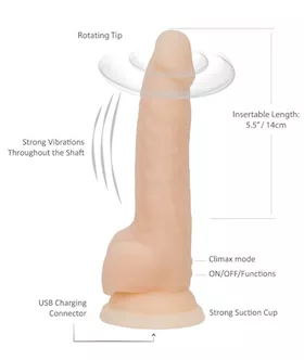 Naked Addiction Rotating And Vibrating Dildo