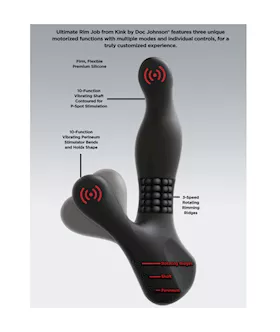 Kink Silicone Prostate Massager With Rotating Ridges