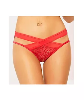 Lace And Mesh Crotchless Panty