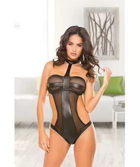 Allure Wetlook and Mesh Teddy