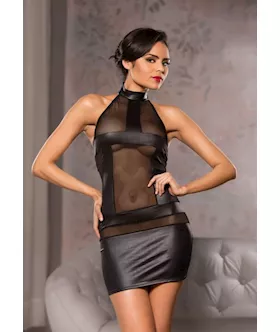 Halter Neck Mesh Dress