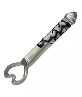 Black Lines Glass Heart Massager