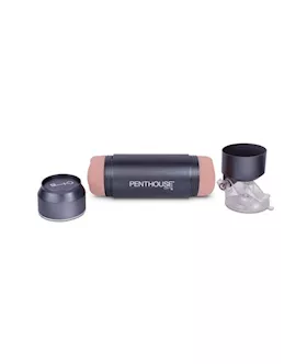 Penthouse Pet Cyberskin Hands-free Adjustable Dual Stroker - Riley Nixon