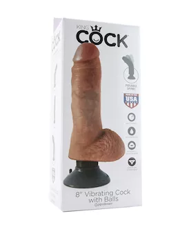 King Cock 8 Inch Vibrating Dildo With Balls