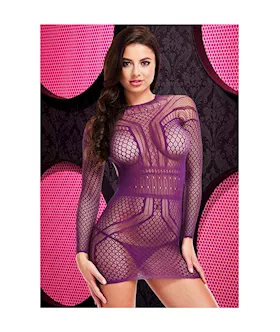 Long Sleeve Open Back Mini Dress