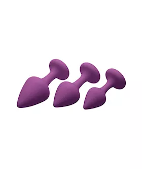 Purple Pleasures 3 Piece Silicone Anal Plugs