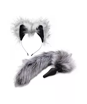 Tailz Grey Wolf Tail & Ears Set