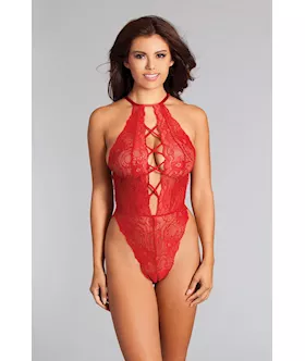 Sahara Tedd -french Cut Halter Neck Lace Teddy