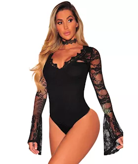 Lacy Bell Sleeve Bodysuit