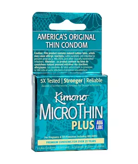 Kimoni MicroThin Plus Aqua Lubricant Condoms 3 Pack