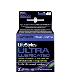 Lifestyles Ultra Lubricated Condoms With Spermicide 3 Pack