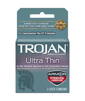 Trojan Ultra Thin Armour (Spermicidal) Condoms 3 Pack