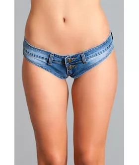 Low Waist Mini Denim Stretch Shorts