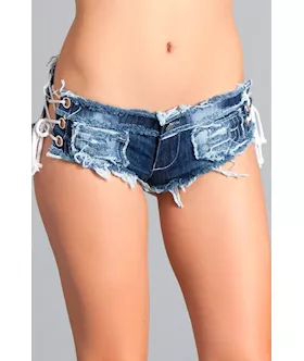 String Attached Mini Hot Pants