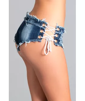 String Attached Mini Hot Pants