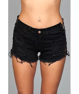 Looped In Distressed Denim Shorts
