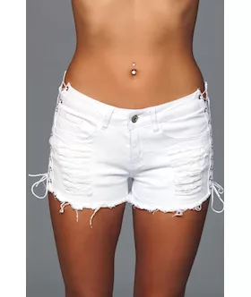 Looped In Distressed Denim Shorts