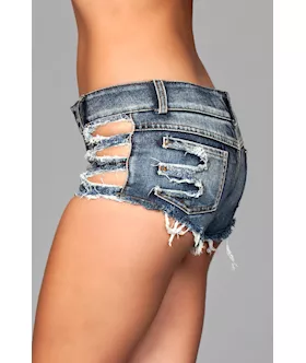 Shredded Denim Shorts 