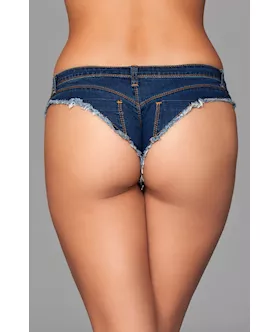 Low Rise Denim Mini Shorts