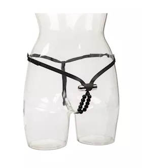 Rechargeable Silicone Lover's Thong With Pleasure Beads