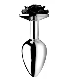 Black Rose Butt Plug - Medium