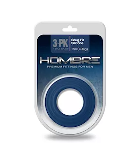 Hombre Snug-fit Silicone Thin C-rings 3pk