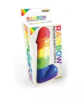 Rainbow Pecker Party Candle - 7 Inch