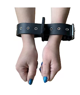 Bound X Adjustable Leather Strap Cuff 