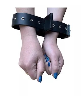 Bound X Adjustable Leather Strap Cuff 