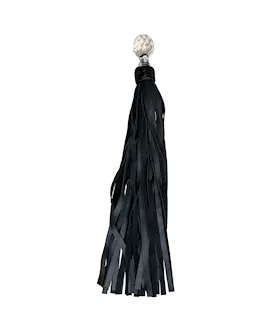 Glass Ball Embellished Leather Flogger