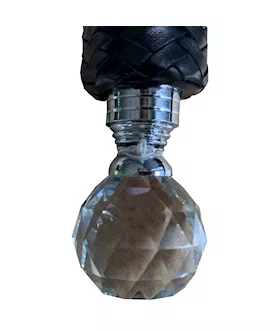 Glass Ball Embellished Leather Flogger