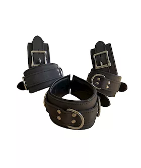 Bound X 5 Piece Nubuck Leather Cuff and Collar Set