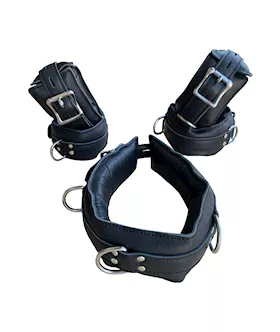 Luxury 5 Piece Heavy Duty Padded Cuff and Collar Set
