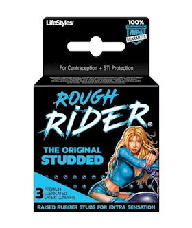 Lifestyles Rough Rider Studded Condoms 3 Pack