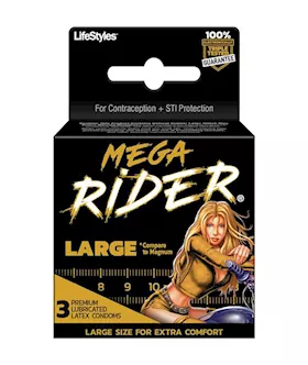 Lifestyles Mega Rider Condoms 3 Pack